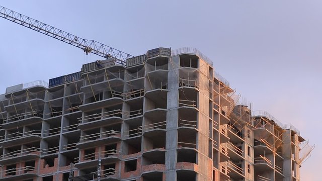 Construction of residential houses in the city