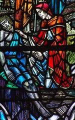 The good Samaritan in stained glass