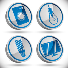 Household appliances icons set 3.