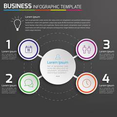 4-Step process infographics dark vector background