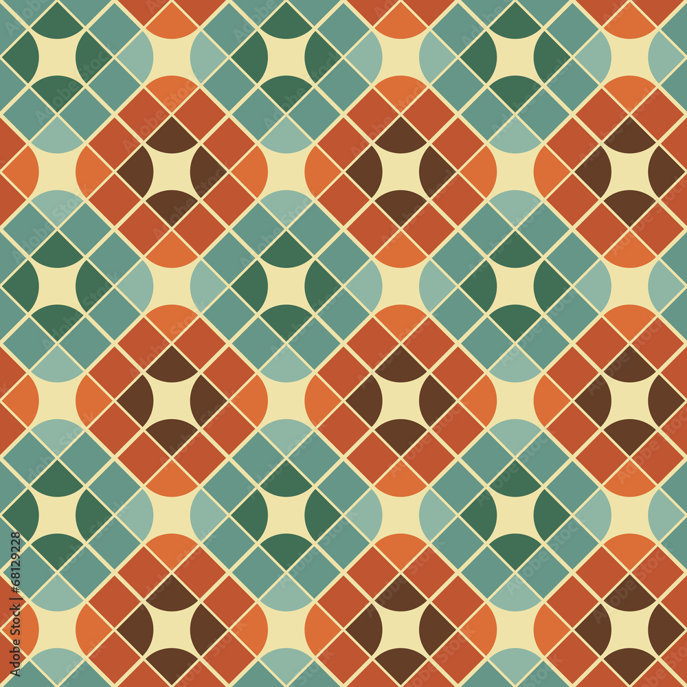 Poster abstract colorful tiles seamless pattern.