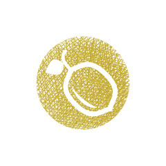 Lemon vector icon with hand drawn lines texture.
