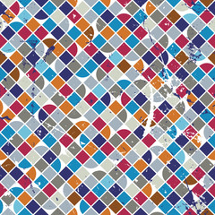 Old scratched and spotted mosaic seamless background, vector