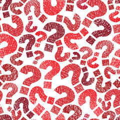 Queries marks seamless pattern, vector, hand drawn lines texture