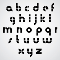 Digital alphabet, modern style vector font.