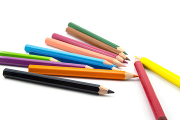 Fototapeta premium colorful crayon on white background