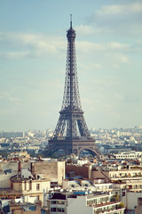 Naklejka premium View on the Eiffel Tower from Triumphal Arch. France, Paris.