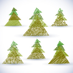 Christmass tree vector set.