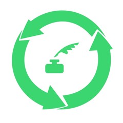 Encrier dans un symbole recyclage