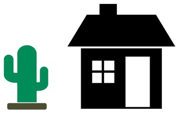 Maison et un cactus