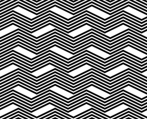 Zig zag black and white geometric seamless pattern