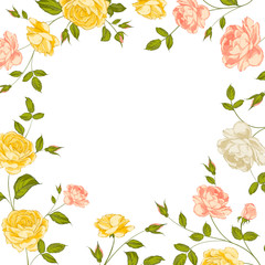 Floral frame perfect for wedding invitations.