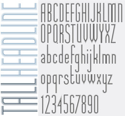 Outer Echo retro style light condensed tall font 