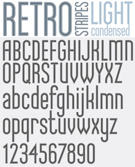 Retro line stripes effect font.