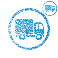 Delivery car small truck vector simple single color icon 
