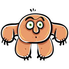 Funny cartoon monster, vector illustration.