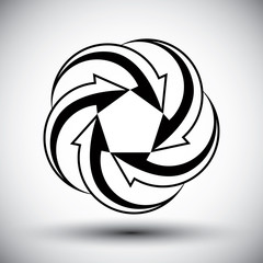 Five arrows loop conceptual icon, abstract 
