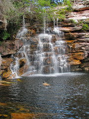 Fototapeta na wymiar Beautiful waterfall at Chapada Diamantina National Park, Brazil