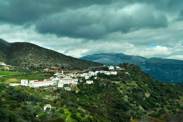 Fototapeta na wymiar Small Spanish Town in Mountains of Andalusia Region