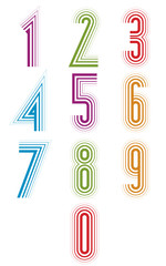 Echo lined numbers vector set.