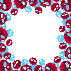 Skulls border made in contemporary geometric style