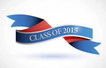blue class of 2015 ribbon banner illustration