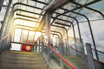 Fototapeta premium Transport ofLondon, DLR station, Canary Wharf 