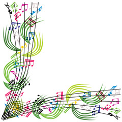 Music notes composition, stylish musical theme