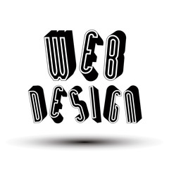 Web Design advertising phrase, 3d retro style 