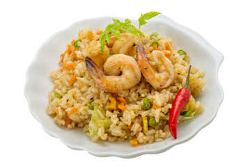 Fried rice with shrimps