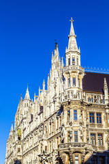 Fototapeta na wymiar Detail of the town hall on Marienplatz, Munich