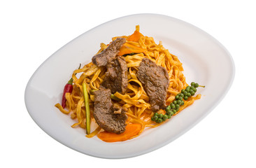 Fried noodles with beef