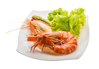 Boiled king prawns