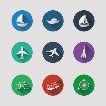 Flat UI Icons for Web and Mobile Applications - Transportation