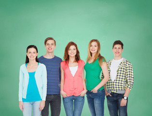 group of smiling students standing
