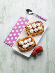 strawberry pastry with fresh cream