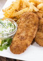 Portion of Fried Salmon (with Chips)