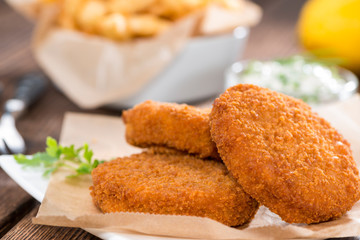 Fishburger with fresh made Chips