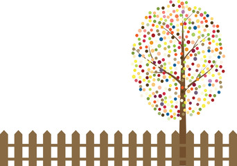 Vector of multicolored circles tree