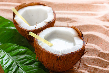 coconut on the sand beach