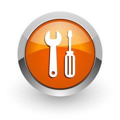 tools orange glossy web icon