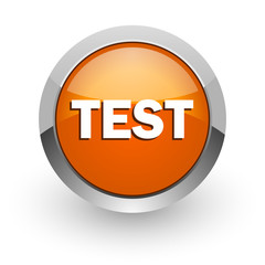 test orange glossy web icon
