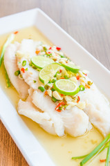 Steamed basa fish