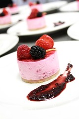 plated traditional cheese cake