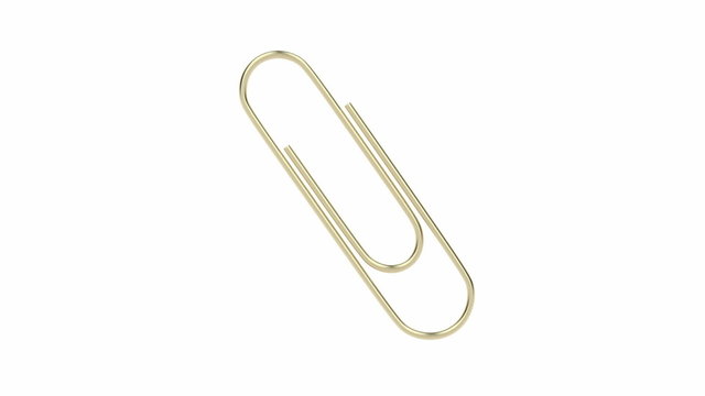Paper clip spin on white background