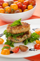 Crab Cakes and Tomato Salad