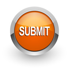 submit orange glossy web icon