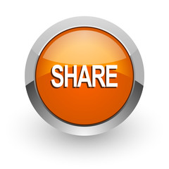 Fototapeta premium share orange glossy web icon
