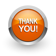 thank you orange glossy web icon