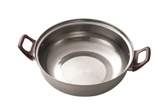 metal pan on white background